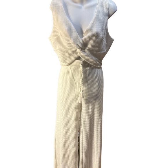10. SURF GYPSY set crop tank top and pants white color size L women knit NWT - Picture 2 of 7